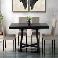 Comedor Dmuebles 4 sillas Granada - Gris claro/Negro