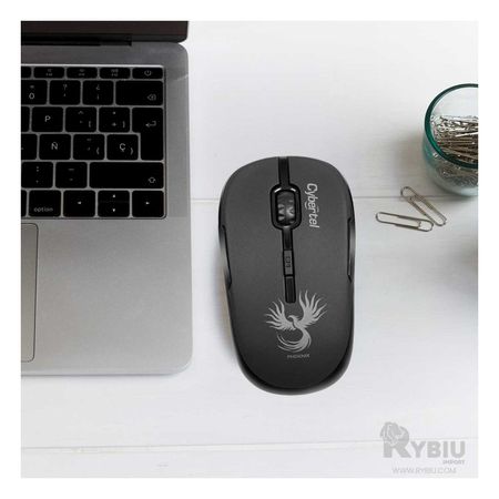 Mouse Elegante Inalambrico en Color Negro Y+Stickers