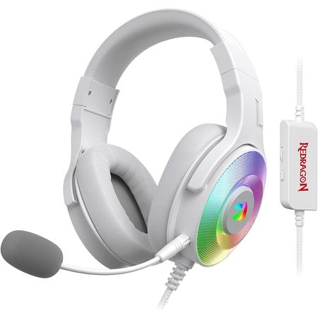 Audifono Redragon Gamer  Pandora White 2 H350W-RGB-1 (3,5mm + usb)