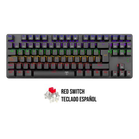 Teclado T-Dagger BORA BLACK Rainbow T-TGK313-RD-SP RED SWITCH