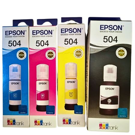 KIT DE 4 TINTAS EPSON 504 Cyan Magenta Amarillo Negro ORIGINALES