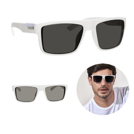 Lentes De Sol Type C Unisex tipo Skullcandy Cuadrado Blanco