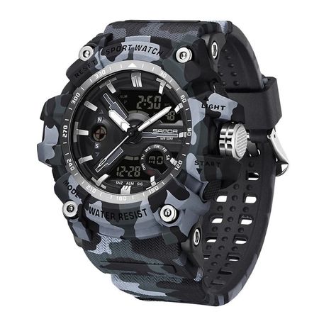 Reloj Deportivo SANDA 3355 Camuflaje Navy Análogo-Digital