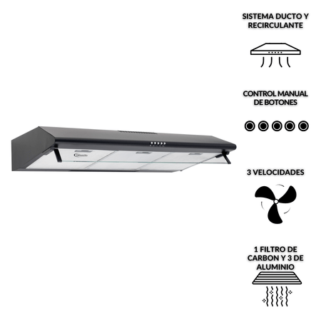 Campana Extractora 90cm CK901NE/M Marca Klimatic