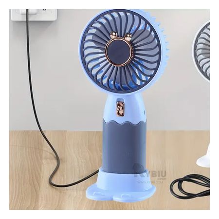 Ventilador con Orejitas de Color Azul Y+Papel de Regalo