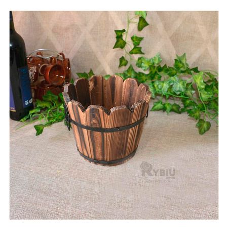 Macetero para Plantas en Modelo Barril de 15cm Y+Agendita