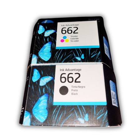 Pack tinta HP 662 negro y tricolor original