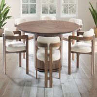 Comedor Dmuebles 6 sillas Pad - Blanco/Nogal