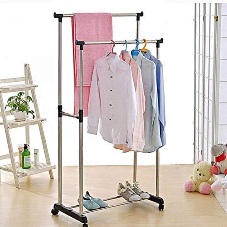 Colgador Organizador de Ropa con Doble Estante