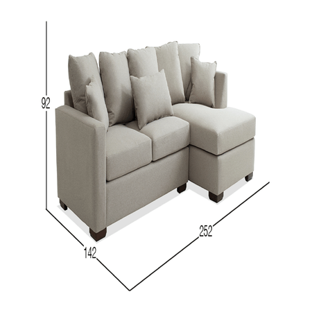 Sofá modular derecha Dmuebles Quincy Fossil - Beige