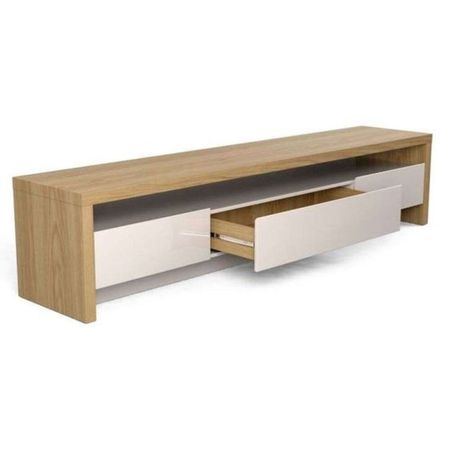 Mueble de TV Moderno Inukai Marron y Blanco R&R MUEBLES