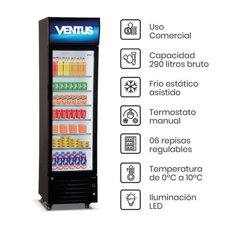 Visi-cooler Ventus 1 puerta LG-290led 290L