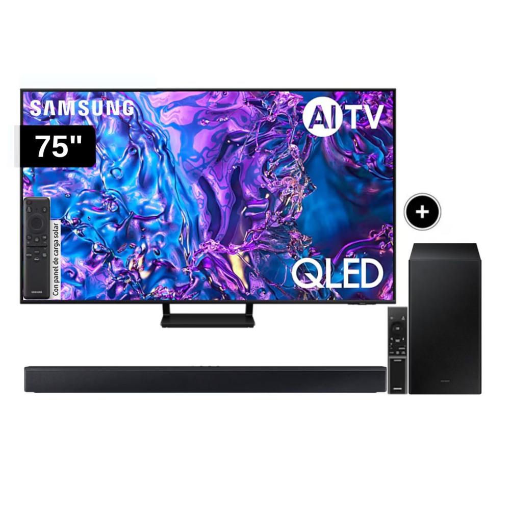 Televisor Samsung QLED 75 Tizen OS Smart Tv 4K 75Q70D + Soundbar HW-C450