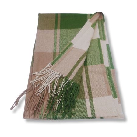 Maxi Bufanda Mujer Verde y Marron