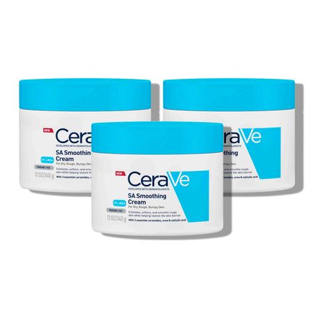 Cerave Crema Hidratante con Urea SA Smoothing Cream 340g 3 Unidades