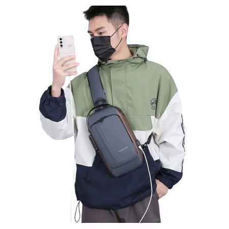 Mochila Morral Plomo-marrón brillante Antirrobo Impermeable Candado con Clave Usb Bolso Genieka