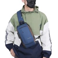 Mochila Morral Azul-marrón brillante Antirrobo Impermeable Candado con Clave Usb Bolso Genieka