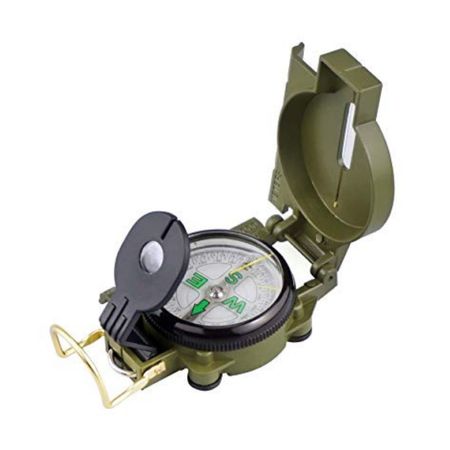 Brújula Lensatic Compass - Estilo Militar Metal Camping Verde