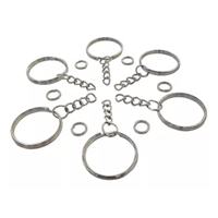 Argolla para Llavero Abalorio 2.5cm con Cadena 100 Piezas