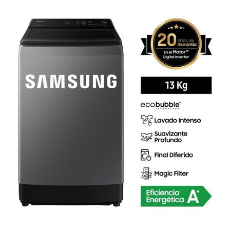 Lavadora Samsung Wa13Cg5441BDpe 13kg Ecobubble Color Gris 2024