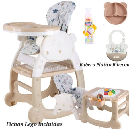 Silla De Comer Para Bebe Te Acompaño 4 en 1 Con accesorios