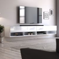 Mesa de TV Flotante 75” Miranda Ventitas Home Color Blanco Brillante