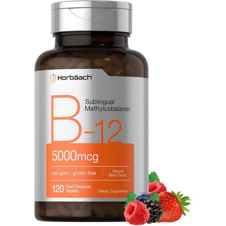 B12 Metilcobalamina Sublingual 5000 Mcg 120 Tabletas de Disolución Rápida Horbaach