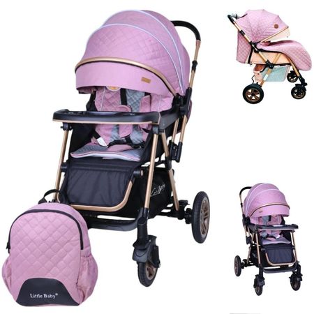 Coche de lujo Para Bebe Con Pañalera llantas caucho