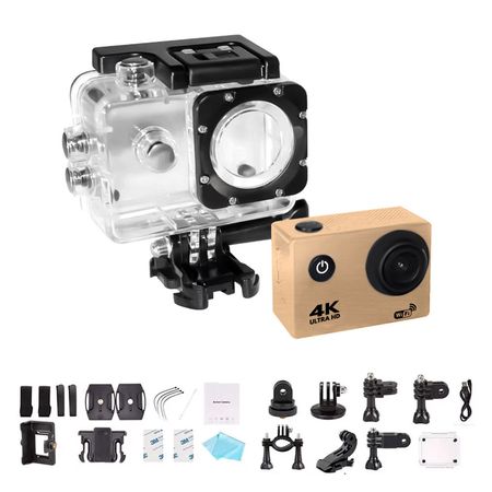 Camara Go Pro Accion 4k 16MP WiFi Acuatico Color Marrón