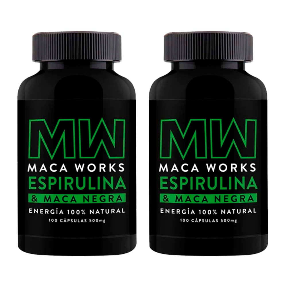 Espirulina y Maca Negra 500 mg Maca Works Pack x 2