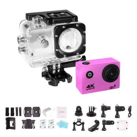 Camara Go Pro Accion 4k 16MP WiFi Acuatico Color Rosado