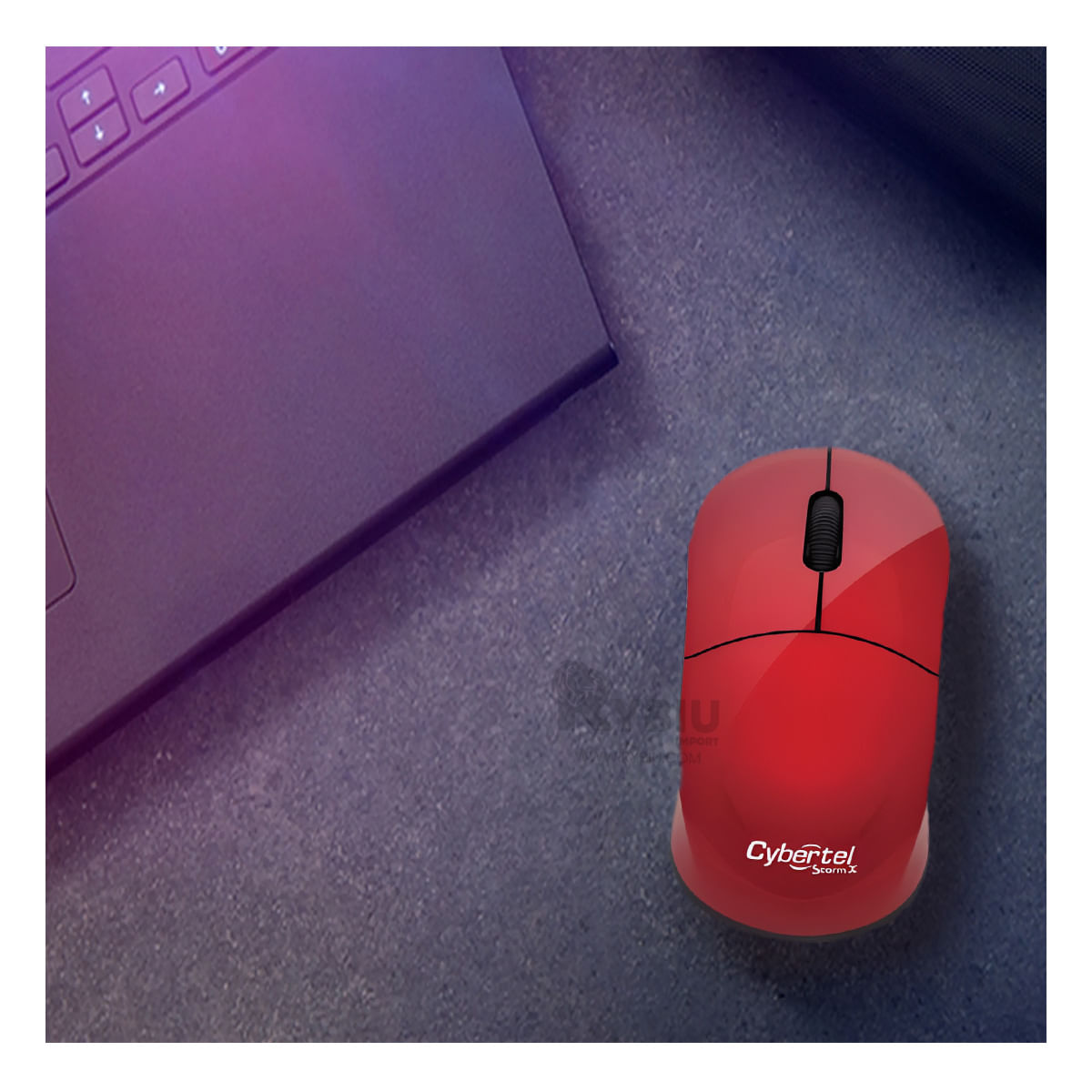 Mouse con Conexion USB en Color Rojo Y+Stickers