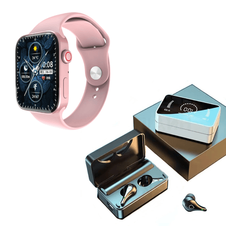Pack Smartwatch N76 serie 7 rosado y Audífono Inalámbrico F18 | plazaVea -  Supermercado