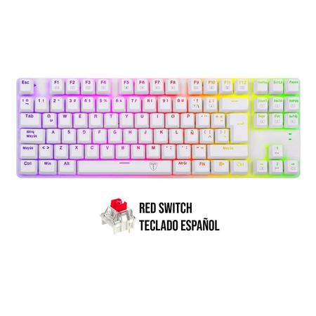 Teclado T-Dagger BORA WHITE RGB T-TGK315W-RD-SP RED SWITCH