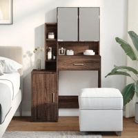 Tocador Moderno TU MESITA Bruce color Marrón 3 puertas 1 cajon mas espejos