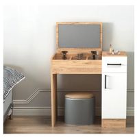 Tocador Juvenil TU MESITA Renzo color Haya/Blanco 1 cajón 2 puertas