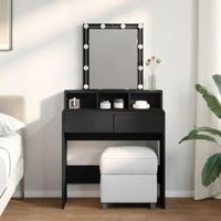 Tocador Led TU MESITA Miranda color Negro 2 cajones