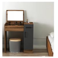 Tocador Juvenil TU MESITA Renzo color Marrón/Negro 1 cajón 2 puertas