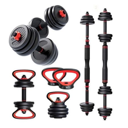 Set de Pesas 20kg Convertible Barra Pesas Rusas Planchero