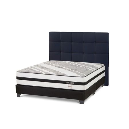 Dormitorio Driven Queen + Respaldo Issey Azul