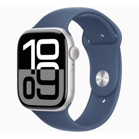 Apple Watch Series 10 Aluminio (GPS) 46 mm SM - Plata Sport Band Azul