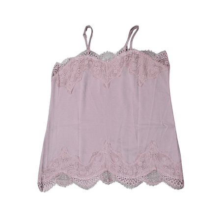 Blusa de Tirantes Con Encaje en extremos Color Rosado - Nezmun Talla XL Blusa de Tirantes Con Encaje en extremos Color Rosado - Nezmun