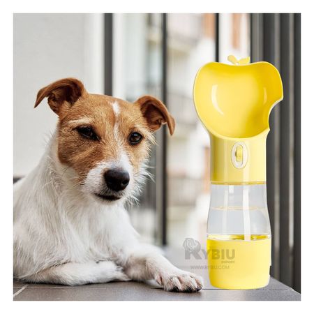 Dispensador de Liquidos para Perros Tono Amarillo Y+Stickers