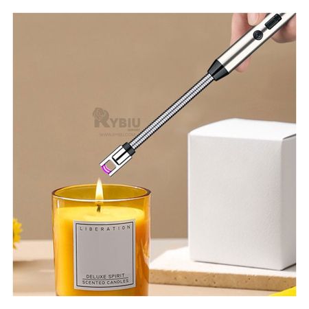 Encendedor Recargable con USB en Plateado Y+Papel de Regalo