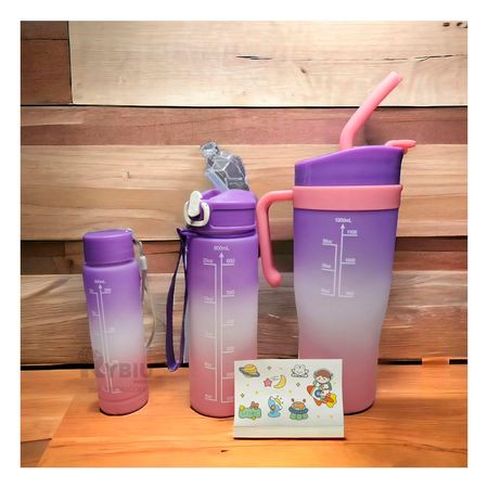 Tomatodo Trio 1200 ml 800 ml 300 ml Sticker 2D en Morado