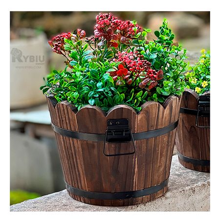 Macetero para Plantas en Modelo Barril de 12cm Y+Agendita