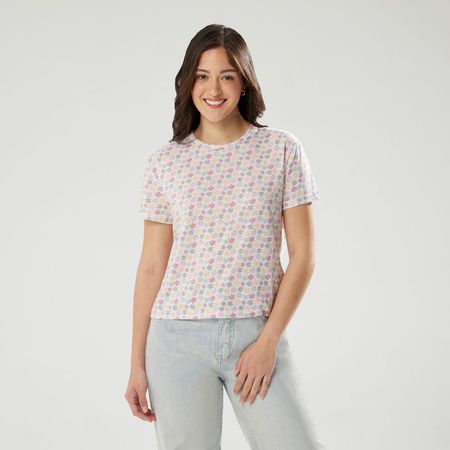 Polo Mujer Crop Aop Manga Corta Hypnotic OFF WHITE S