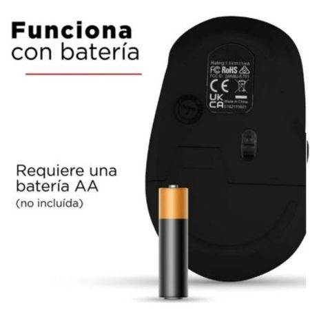 Mouse inalámbrico Bluetooth 2,4 GHz Negro