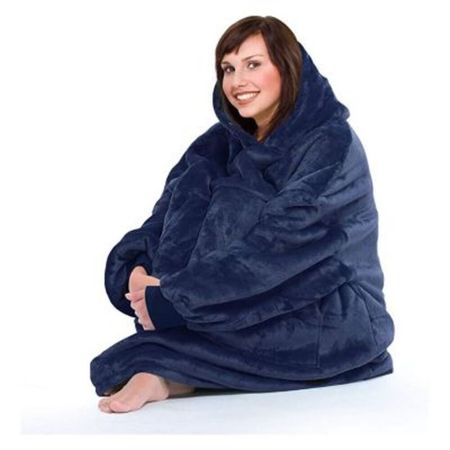 Polera Gigante Grande Over Size Terciopelo Suave Unisex - Azul