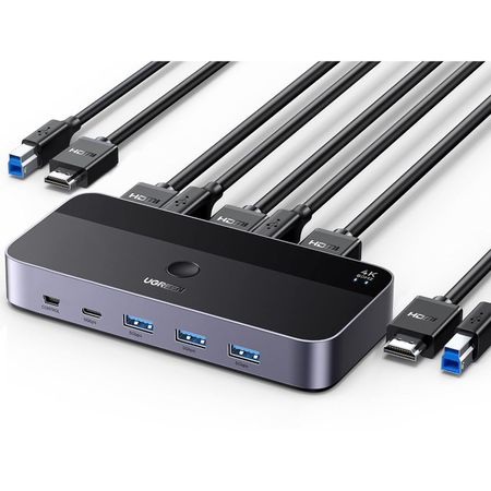 Conmutador KVM 2x HDMI USB-C 3.0, 4 puertos USB-A 4K@60Hz CM664 - 15707